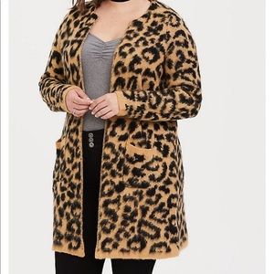 Torrid Leopard Print Brushed Cardigan